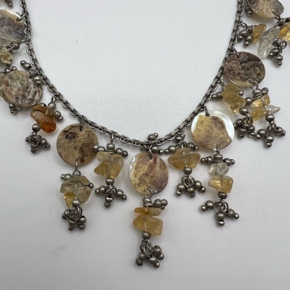 Natural Shell Necklace Pierced Earring Set Beach Boho Tropical‎ Coastal New - Picture 4 of 5